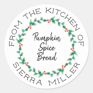 Kerst Holly krans keuken trakteert cadeau label