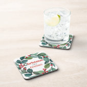 Kerst Holly krans Sierkussen Bier Onderzetter (Rechterzijde)