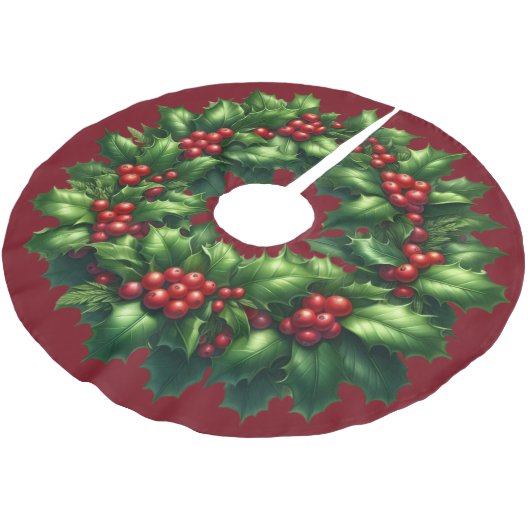 Kerst Holly Krans Tree Rok Kerstboom Rok (Gekanteld)