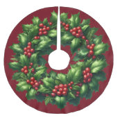 Kerst Holly Krans Tree Rok Kerstboom Rok (Voorkant)