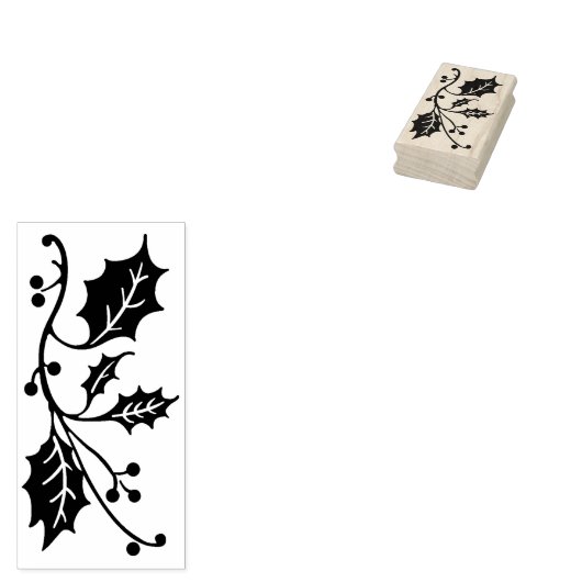 kerst holly kunststempel rubberstempel (Gestempeld)