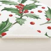 Kerst Holly laat naadloos symbool Sherpa Deken (3/4)