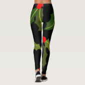 Kerst Holly Leaf en Berry Pattern Legging (Achterkant)