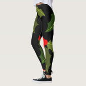 Kerst Holly Leaf en Berry Pattern Legging (Links)