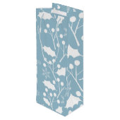 Kerst Holly Leaves en Berries Wijn Cadeautas (Achterkant Gekanteld)