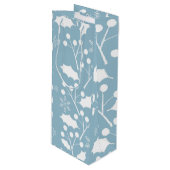 Kerst Holly Leaves en Berries Wijn Cadeautas (Voorkant Gekanteld)