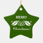 Kerst Holly Leaves Keramisch Ornament (Voorkant)