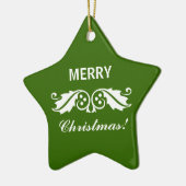 Kerst Holly Leaves Keramisch Ornament (Links)