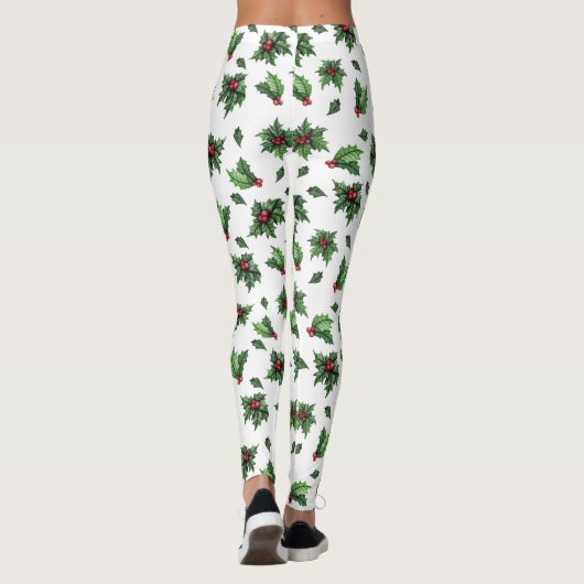 Kerst Holly Leggings (Achterkant)