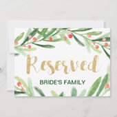 Kerst Holly met gereserveerde borden Feestdagenkaart (Voorkant)