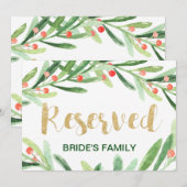 Kerst Holly met gereserveerde borden Feestdagenkaart (Voorkant / Achterkant)