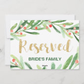 Kerst Holly met gereserveerde borden Feestdagenkaart (Achterkant)