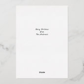 Kerst Holly met rode bessen grens foto Folie Feestdagenkaart (Achterkant)