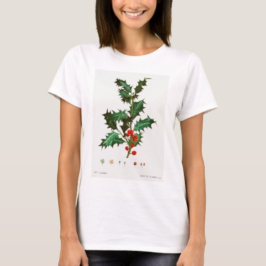 Kerst Holly Mistletoe T-shirt (Voorkant)