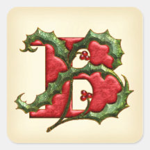 Kerst Holly Monogram B Envelop Afdichtingen