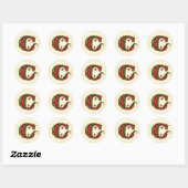 Kerst Holly Monogram C Envelop Afdichtingen Ronde Sticker (Vel)