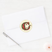 Kerst Holly Monogram C Envelop Afdichtingen Ronde Sticker (Envelop)