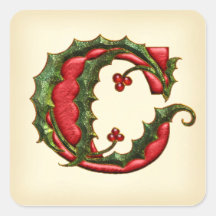 Kerst Holly Monogram C Envelop Afdichtingen