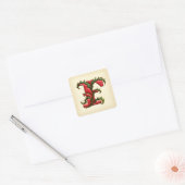 Kerst Holly Monogram F Envelop Afdichtingen Vierkante Sticker (Envelop)