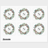 Kerst Holly Monogram Initiaal Sticker (Vel)