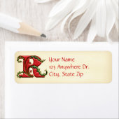 Kerst Holly Monogram R Etiket (Insitu)