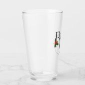 Kerst Holly Monogram R Gepersonaliseerd Bier Glas (Rechts)