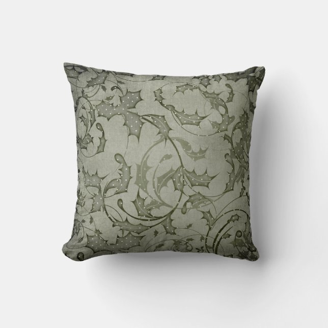Kerst Holly Ontworpen Pillow Kussen (Voorkant)