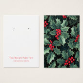 Kerst Holly Oorbel Display Kaart (Voorkant /achterkant)