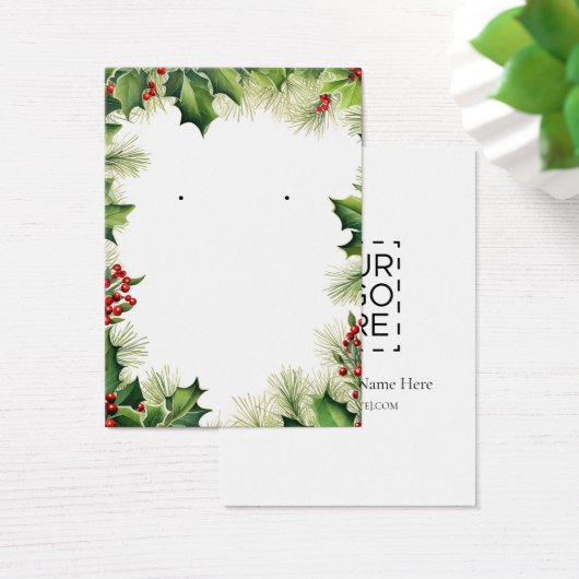 Kerst Holly Oorbel Display Kaart (Bureau)