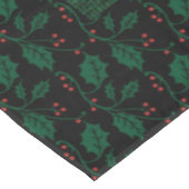 Kerst Holly op Festive Green Faux Burlap Tafelkleed (Gekanteld)