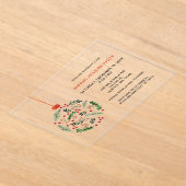 Kerst Holly Ornament feestdag Acryl Uitnodigingen (Laagn)