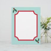 Kerst Holly Papier (Staand voorkant)