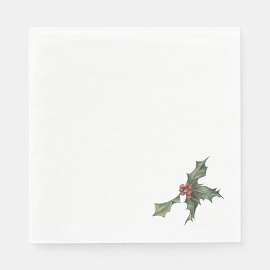 Kerst Holly papier servetten servetten (Voorkant)
