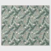 Kerst Holly Patroon Cadeaupapier (Vlak)