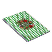 Kerst Holly Patroon met krans Notitieboek (Rechterzijde)