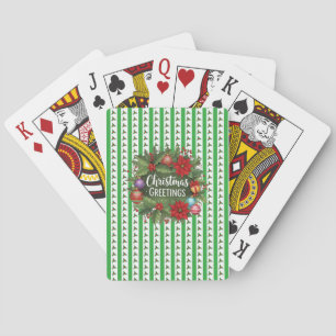 Kerst Holly Patroon met krans Pokerkaarten
