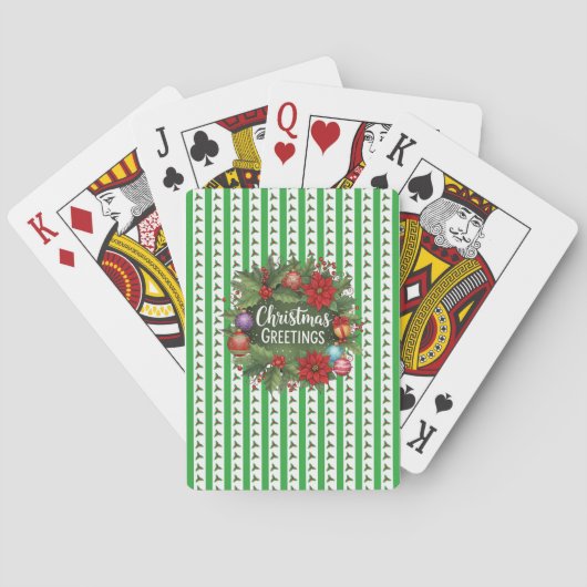 Kerst Holly Patroon met krans Pokerkaarten (Achterkant)