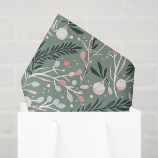 Kerst Holly Patroon Tissuepapier (Cadeauzakje)