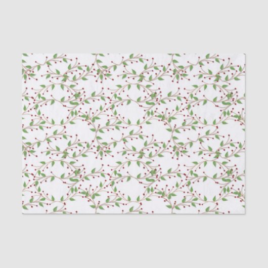 Kerst Holly patroon Vakantie tissue papier (Voorkant)