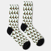 Kerst Holly Patroon Wit Sokken (Rechts)