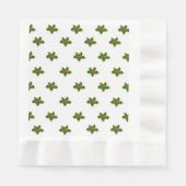 Kerst Holly Pattern Red Berries Green Leaves Servet (Voorkant)