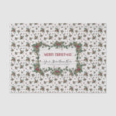 Kerst Holly Pine Mistletoe Classic Business Tissuepapier (Voorkant)