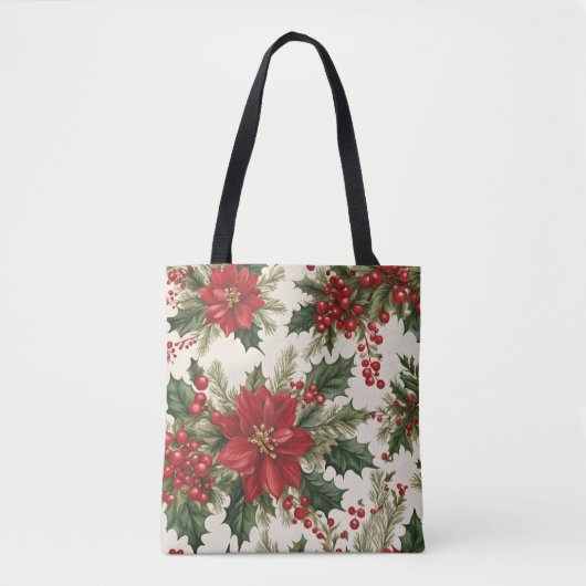 Kerst Holly & Red Berries Tas (Voorkant)