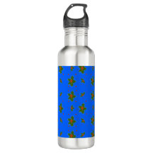 Kerst Holly Red Berry Pattern op Festive Blue