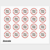 Kerst Holly Red Retouradres Classic Ronde Sticker (Vel)