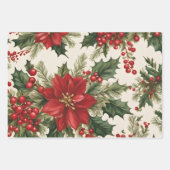 Kerst Holly & Rode bessen Inpakpapier Vel (Voorkant 2)