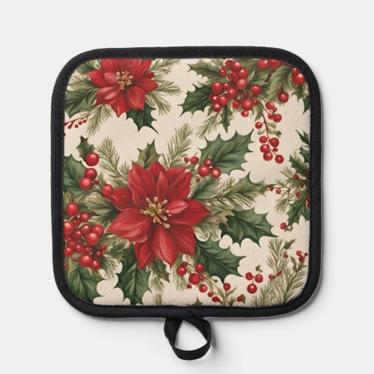 Kerst Holly & Rode bessen Pannenlap (Voorkant)