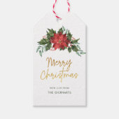 Kerst Holly rood en groen script Cadeaulabel (Voorkant)