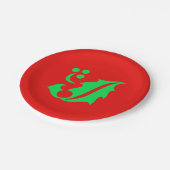 Kerst Holly Rood Groen 4Geri Papieren Bordje (Gekanteld)