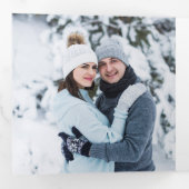 Kerst Holly Rustic Birch Bark Multi Photo Tri- Drieluik Wenskaart (Binnenzijde eerst)